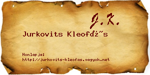 Jurkovits Kleofás névjegykártya